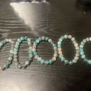 Turquoise and Brown set of 5